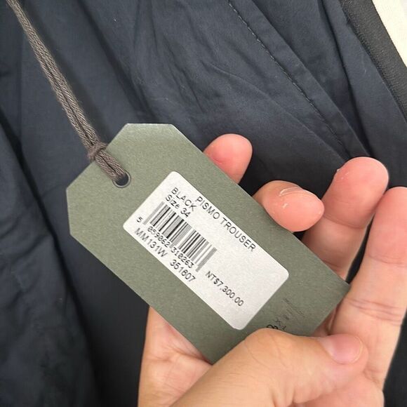 NWT All Saints‎ Mens Black Wide Tapered Fit Elastic Waist Pismo Trouser Size 34 - Picture 4 of 13